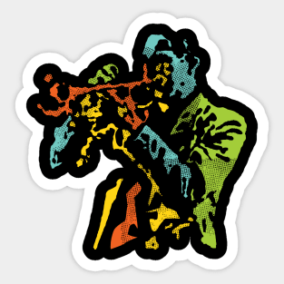 The Colorful Trumpet Player Sticker